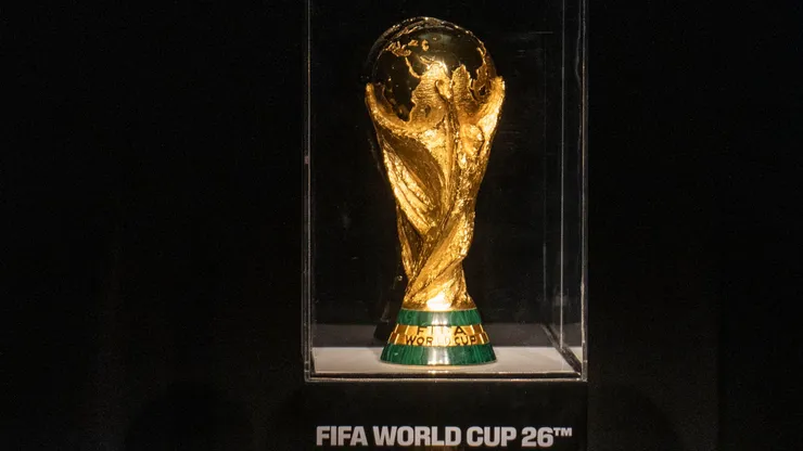 Detailed view of the 2026 World Cup trophy