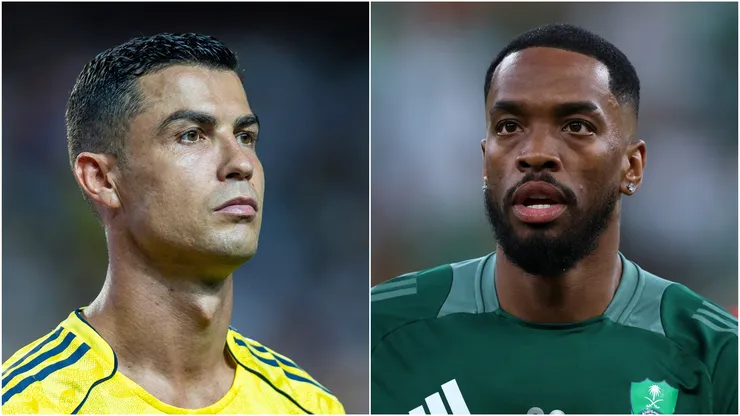 Cristiano Ronaldo (L) of Al-Nassr and Ivan Toney (R) of Al-Ahli.