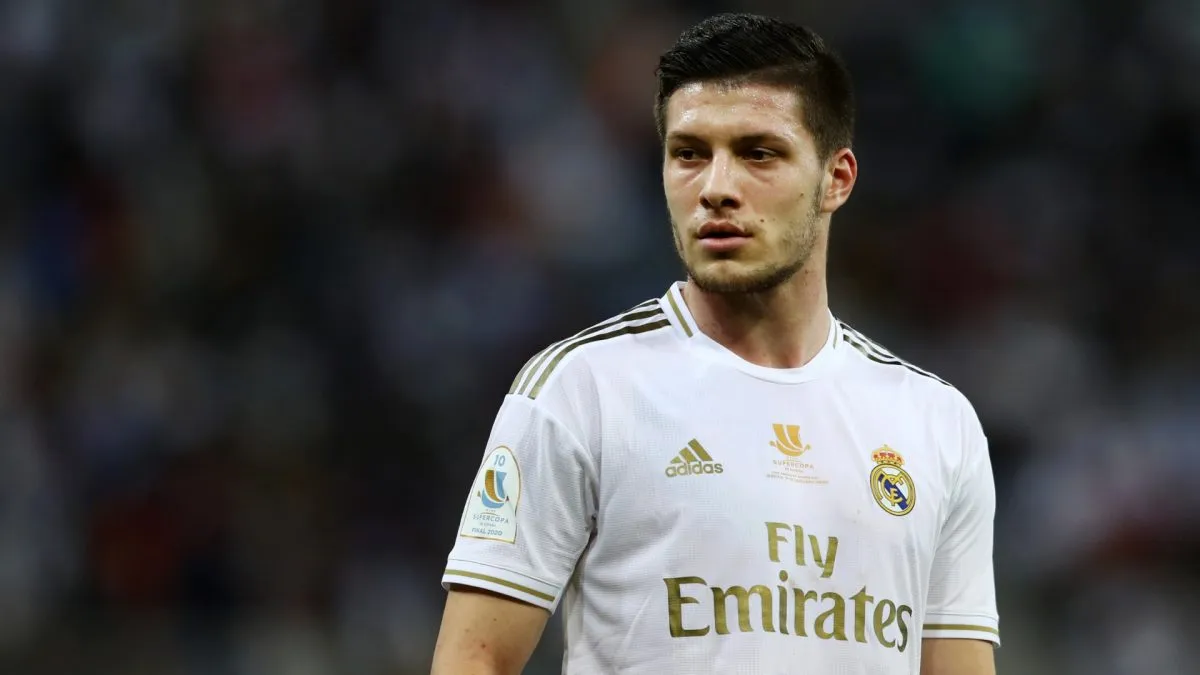 Luka Jovic of Real Madrid looks on during the Supercopa de Espana Final match between Real Madrid and Club Atletico de Madrid at King Abdullah Sports City on January 12, 2020. (Source: Francois Nel/Getty Images)