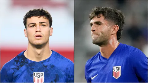 United States players Gio Reyna and Christian Pulisic.