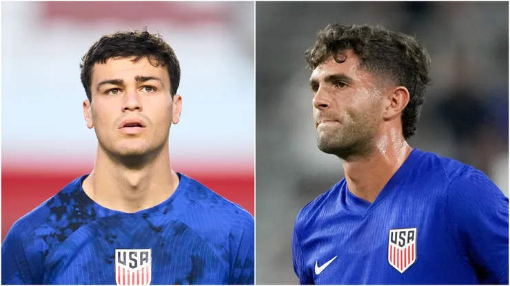 United States players Gio Reyna and Christian Pulisic.