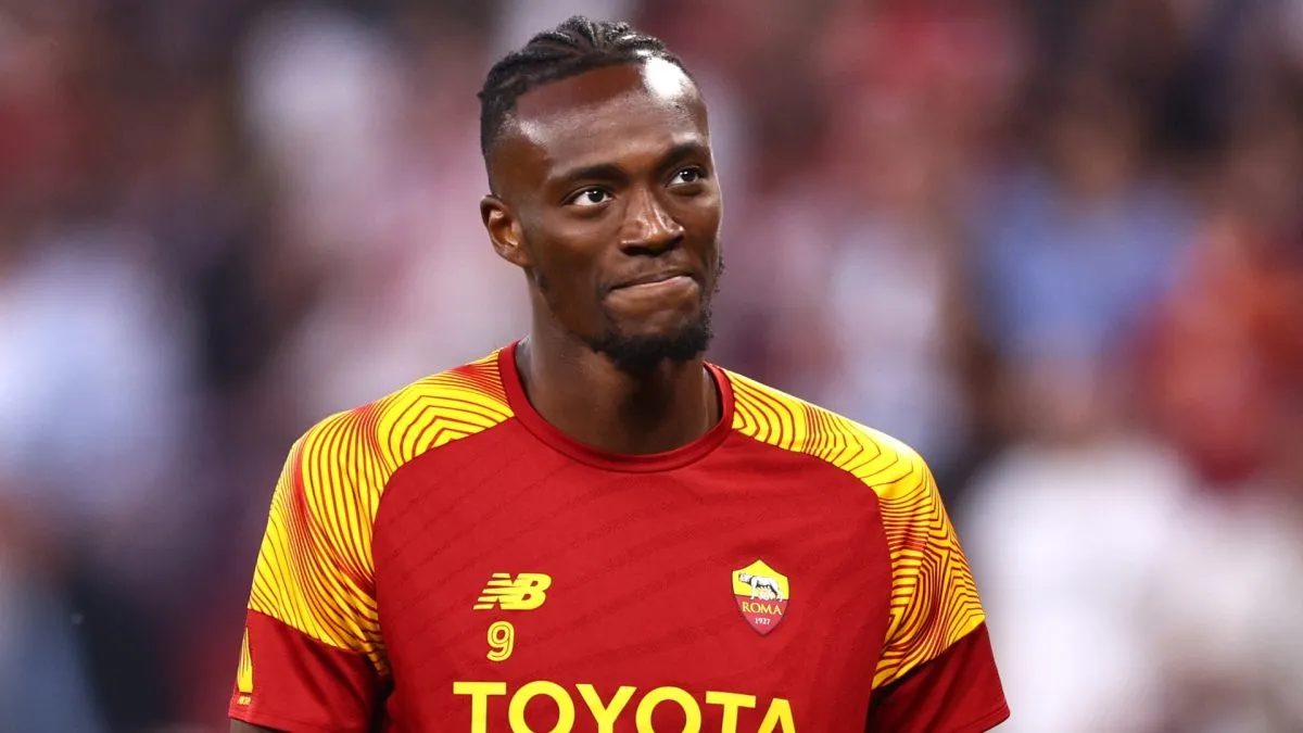 Tammy Abraham of AS Roma looks on prior to the UEFA Europa League 2022/23 final match. (Source: Clive Rose/Getty Images)