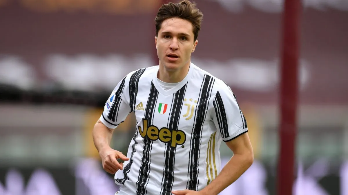 Federico Chiesa of Juventus celebrates after scoring their side’s first goal during the Serie A match in 2021. (Source: Valerio Pennicino/Getty Images)