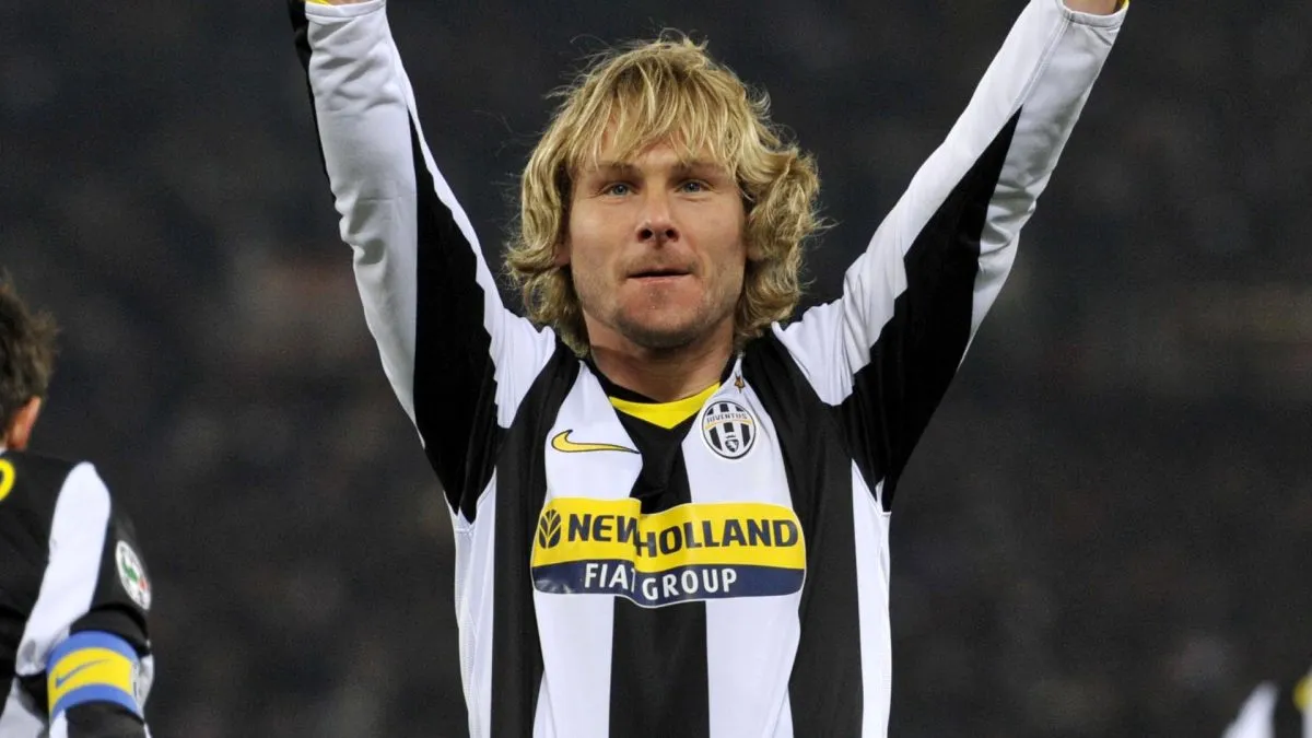 Pavel Nedved of Juventus celebrates during the Serie A match in 2009. (Source: New Press/Getty Images)
