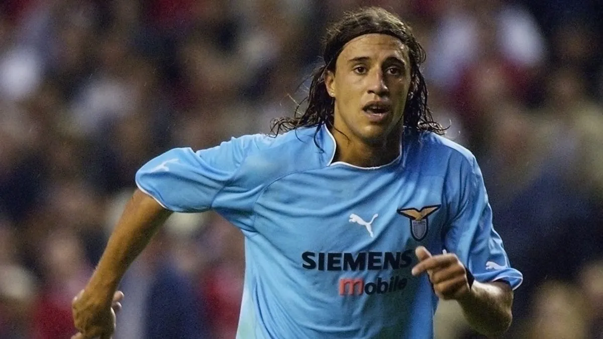 Hernan Crespo of Lazio in action during the Pre-Season Friendly match in 2002. (Source: Ross Kinnaird/Getty Images)