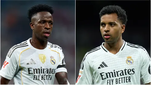 Vinicius Junior (L) and Rodrygo (R) of Real Madrid.