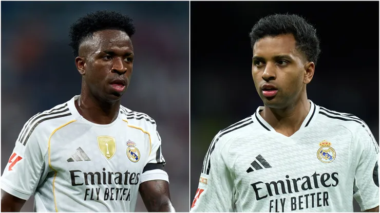 Vinicius Junior (L) and Rodrygo (R) of Real Madrid.