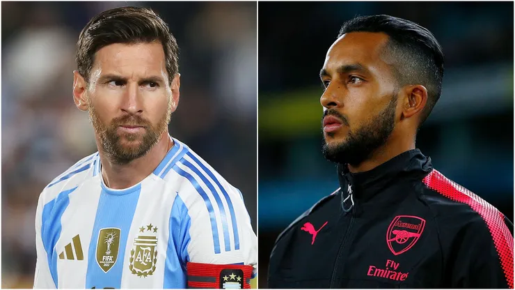 Lionel Messi and former Arsenal player Theo Walcott.