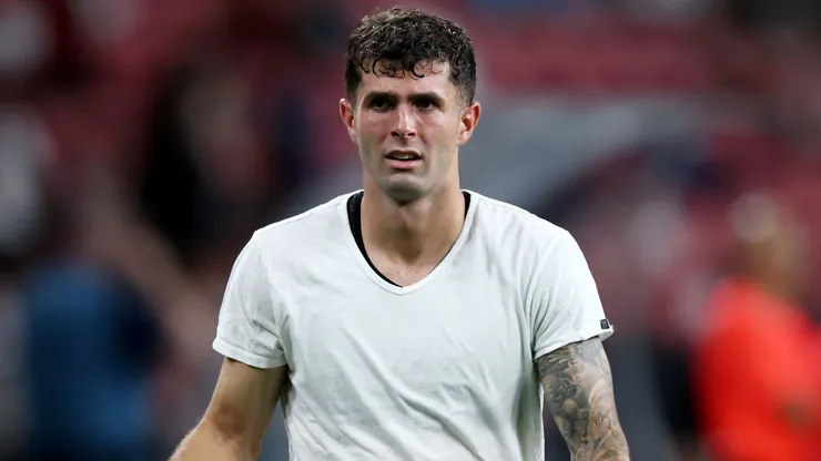 Christian Pulisic of AC Milan reacts on the sidelines during the Pre-Season Friendly match between Arsenal FC and AC Milan.
