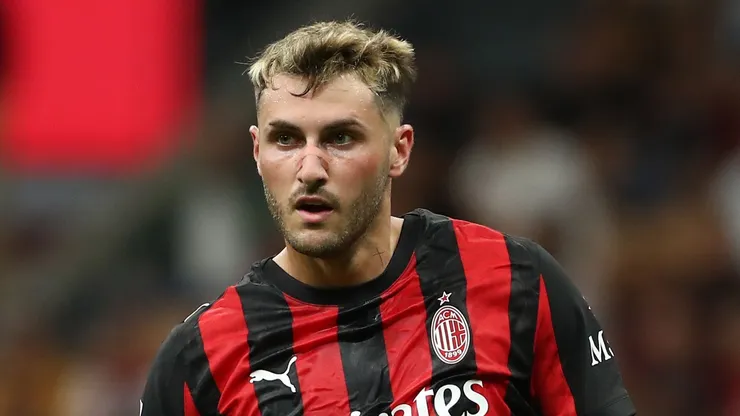 Santiago Gimenez of AC Milan looks on