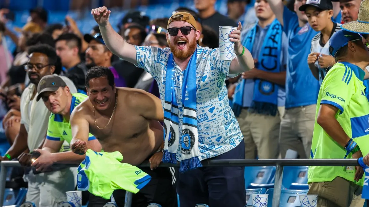 Charlotte FC fans cheer during the second half against the D.C. United in 2025. (Source: David Jensen/Getty Images)
