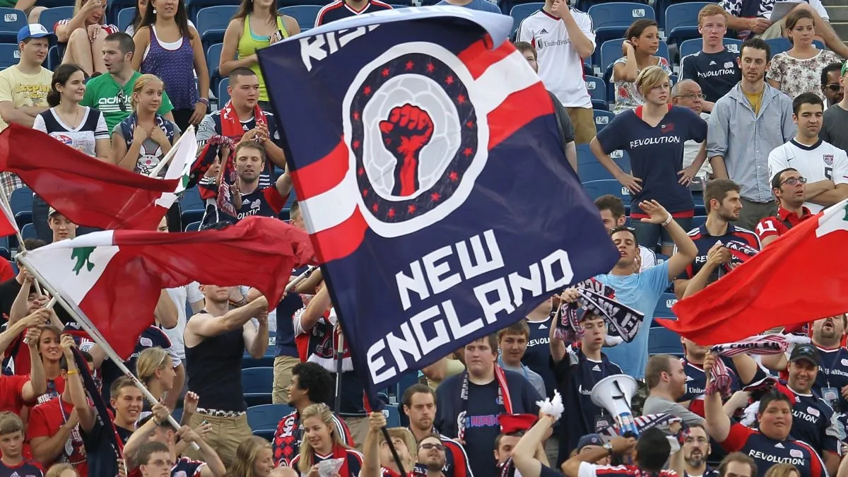 Fans of the New England Revolution watch with the Seattle Sounders FC at Gillette Stadium on June 30, 2012. (Source: Jim Rogash/Getty Images)