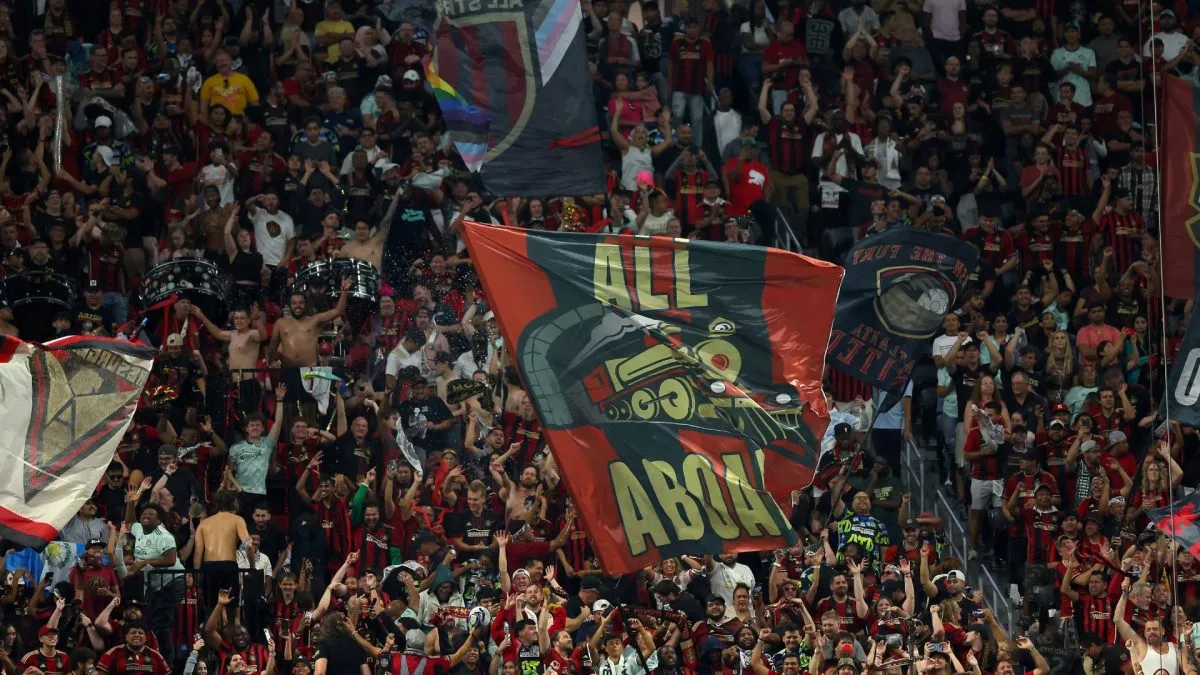 Atlanta United fans cheering during extra time during the second half against Inter Miami CF in 2023. (Source: Kevin C. Cox/Getty Images)