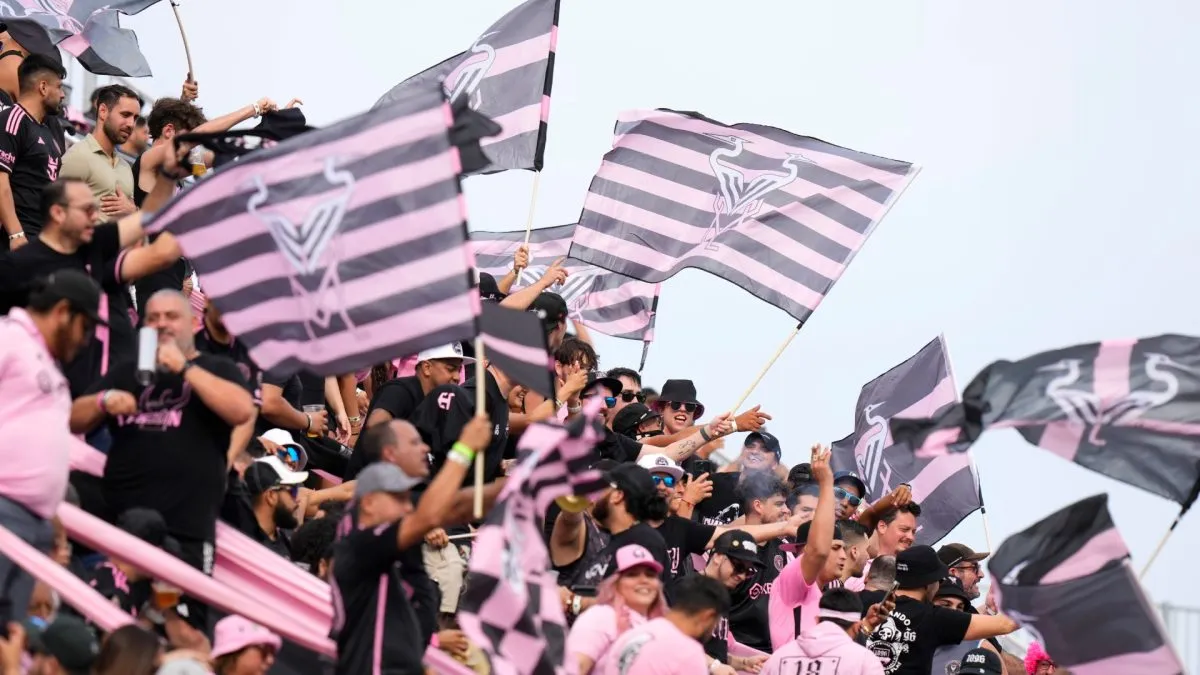 Inter Miami CF fans cheer prior to a game against the Orlando City SC in 2024. (Source: Rich Storry/Getty Images)