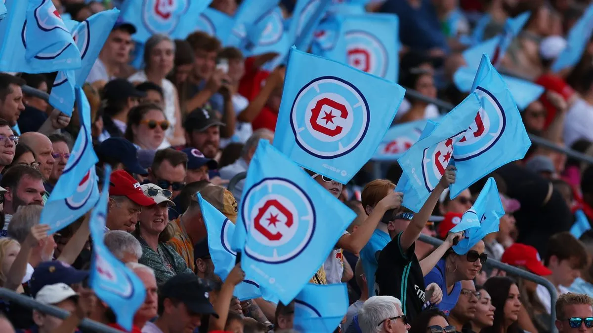 Chicago Fire fans cheer during the first half against New York City FC in 2022. (Source: Michael Reaves/Getty Images)