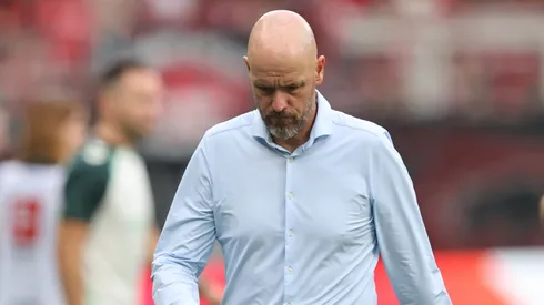 Head coach Erik Ten Hag of Bayer 04 Leverkusen looks dejected after the 3-3 draw of the Bundesliga match between SV Werder Bremen and Bayer 04 Leverkusen at Weserstadion on August 30, 2025 in Bremen, Germany.