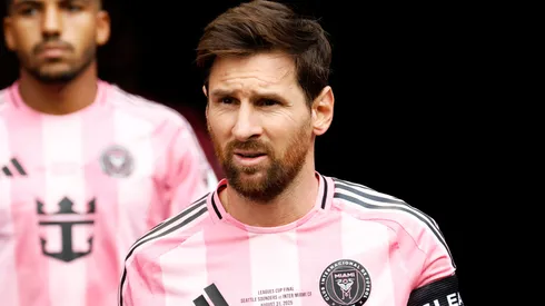 Lionel Messi #10 of Inter Miami CF enters the pitch prior to the Leagues Cup Final match between Seattle Sounders and Inter Miami CF at Lumen Field on August 31, 2025.
