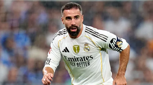 Daniel Carvajal of Real Madrid in action during the LaLiga EA Sports match between Real Madrid CF and RCD Mallorca at Estadio Santiago Bernabeu on August 30, 2025 in Madrid, Spain.