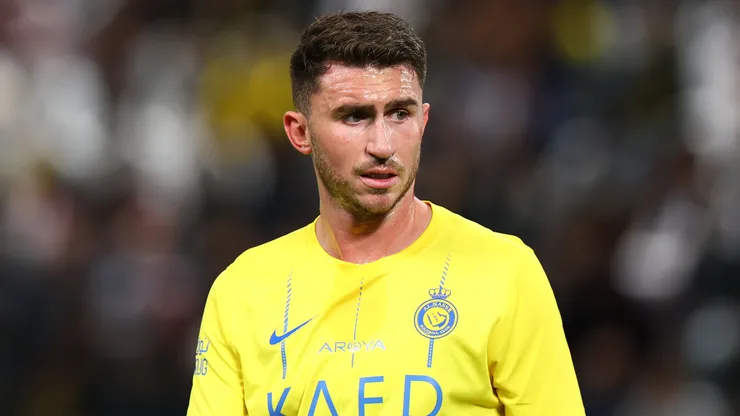 Aymeric Laporte of Al-Nassr looks on during the Riyadh Season Cup match between Al-Nassr and Inter Miami at Kingdom Arena on February 01, 2024 in Riyadh, Saudi Arabia.