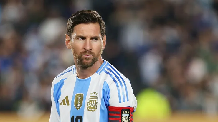 Lionel Messi playing for Argentina.