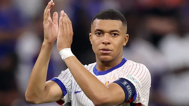 Kylian Mbappe of France applauds the fans after defeat to Spain during the UEFA EURO 2024 Semi-Final match between Spain and France at Munich Football Arena on July 09, 2024 in Munich, Germany.