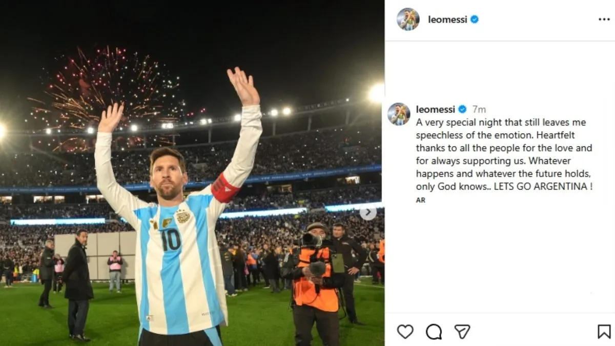 Messi’s post on Instagram.