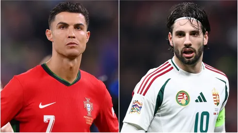 Cristiano Ronaldo (left) and Dominik Szoboszlai (right)