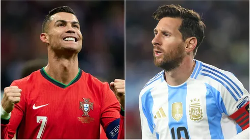 Cristiano Ronaldo (L) of Portugal and Lionel Messi (R) of Argentina.