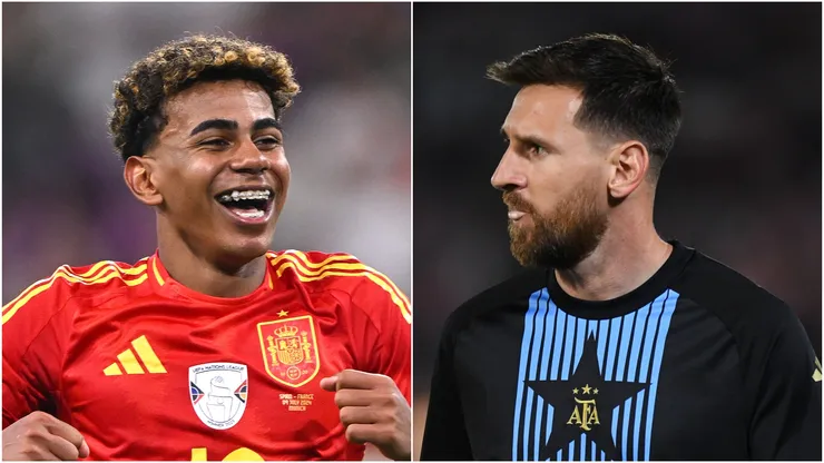 Lamine Yamal of Spain and Lionel Messi of Argentina.