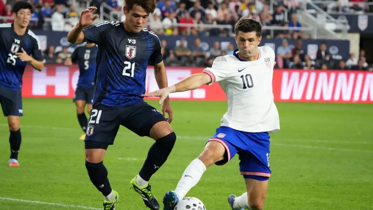 Christian Pulisic #10 of the United States in action against Japan at Lower.com Field on September 09, 2025 in Columbus, Ohio.