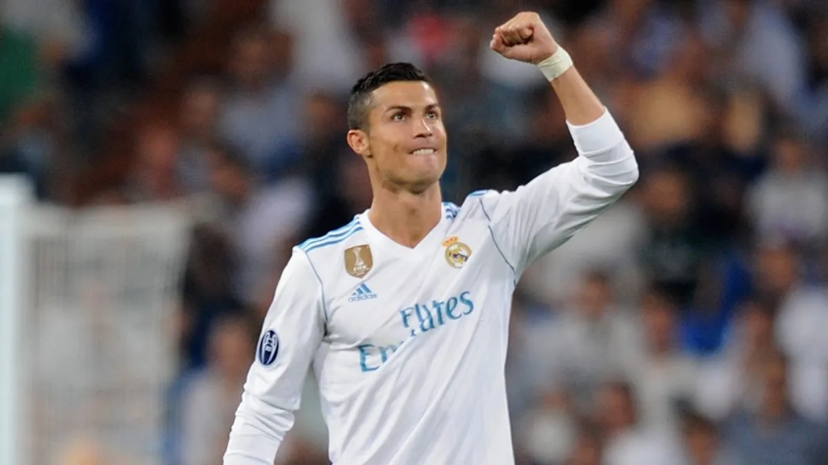 Cristiano Ronaldo of Real Madrid celebrates scoring his sides second goal in 2017. (Source: Denis Doyle/Getty Images)