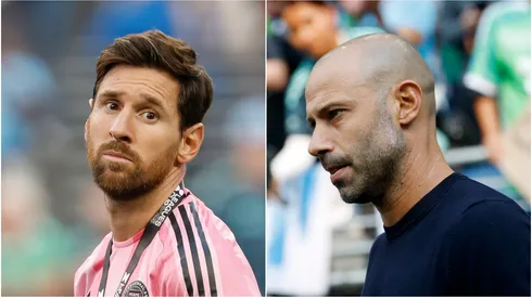 Inter Miami forward Lionel Messi and head coach Javier Mascherano.