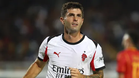 Christian Pulisic of AC Milan celebrates after scoring.