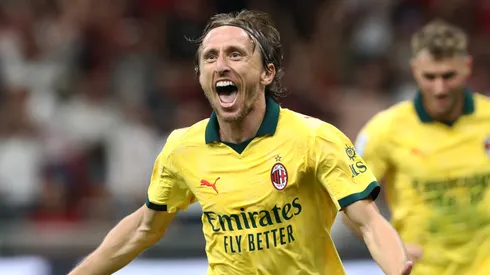Luka Modric of AC Milan celebrates after scoring