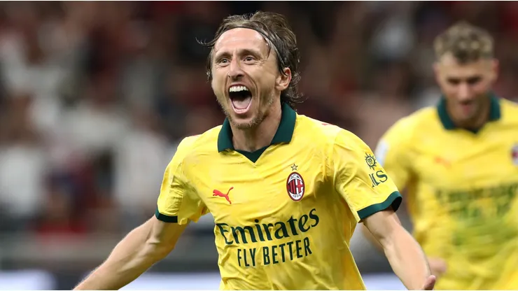 Luka Modric of AC Milan celebrates after scoring