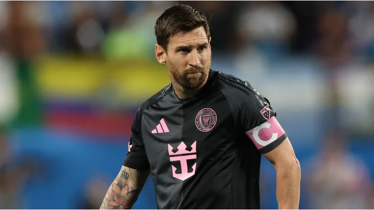 Lionel Messi #10 of Inter Miami CF reacts during the MLS match between Charlotte FC and Inter Miami CF at Bank of America Stadium on September 13, 2025 in Charlotte, North Carolina.