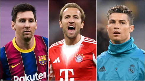 Lionel Messi, Harry Kane, and Cristiano Ronaldo.