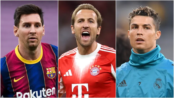 Lionel Messi, Harry Kane, and Cristiano Ronaldo.