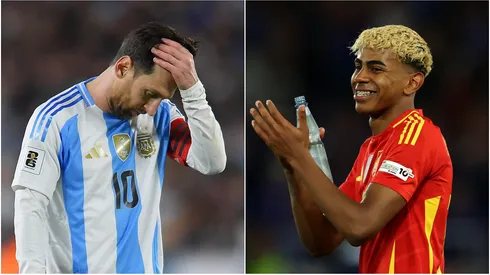 Argentina's Lionel Messi and Spain's Lamine Yamal.