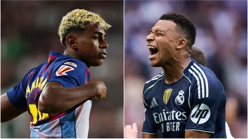 Barcelona's Lamine Yamal and Real Madrid's Kylian Mbappe.