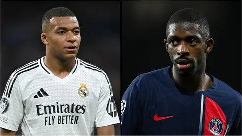 Kylian Mbappe (L) of Real Madrid and Ousmane Dembele (R) of Paris Saint-Germain.