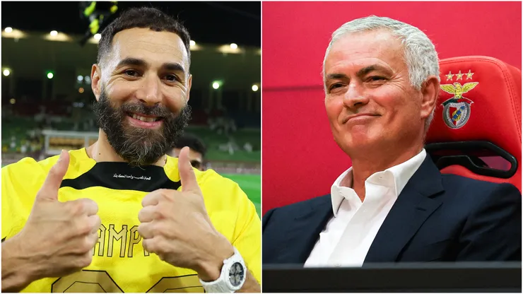 Karim Benzema (left) and Jose Mourinho (right)