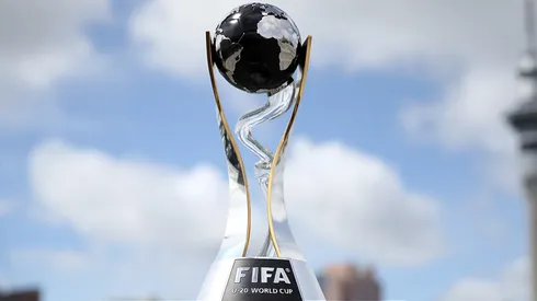 A view of the FIFA U20 World Cup trophy.