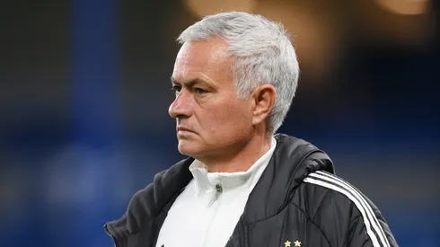 Jose Mourinho, Head Coach of SL Benfica, looks on during a SL Benfica Training Session at Stamford Bridge on September 29, 2025 in London, England.