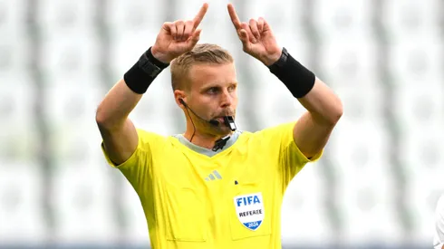 Referee Glenn Nyberg gestures