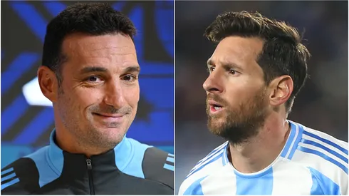 Lionel Scaloni and Lionel Messi of Argentina.