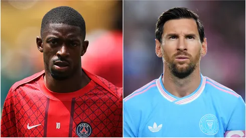 Ousmane Dembele and Lionel Messi.