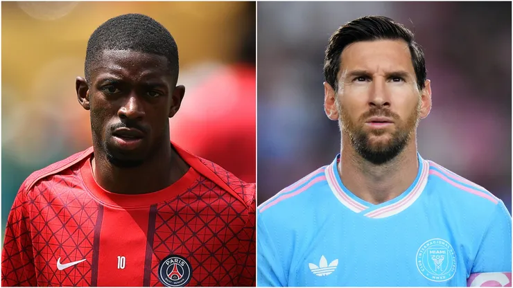 Ousmane Dembele and Lionel Messi.
