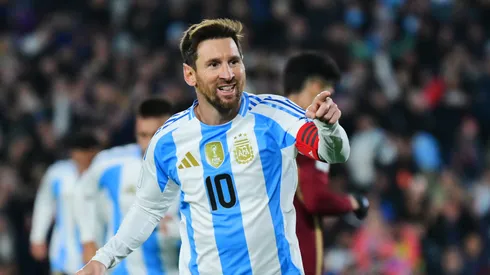 Lionel Messi of Argentina celebrating.