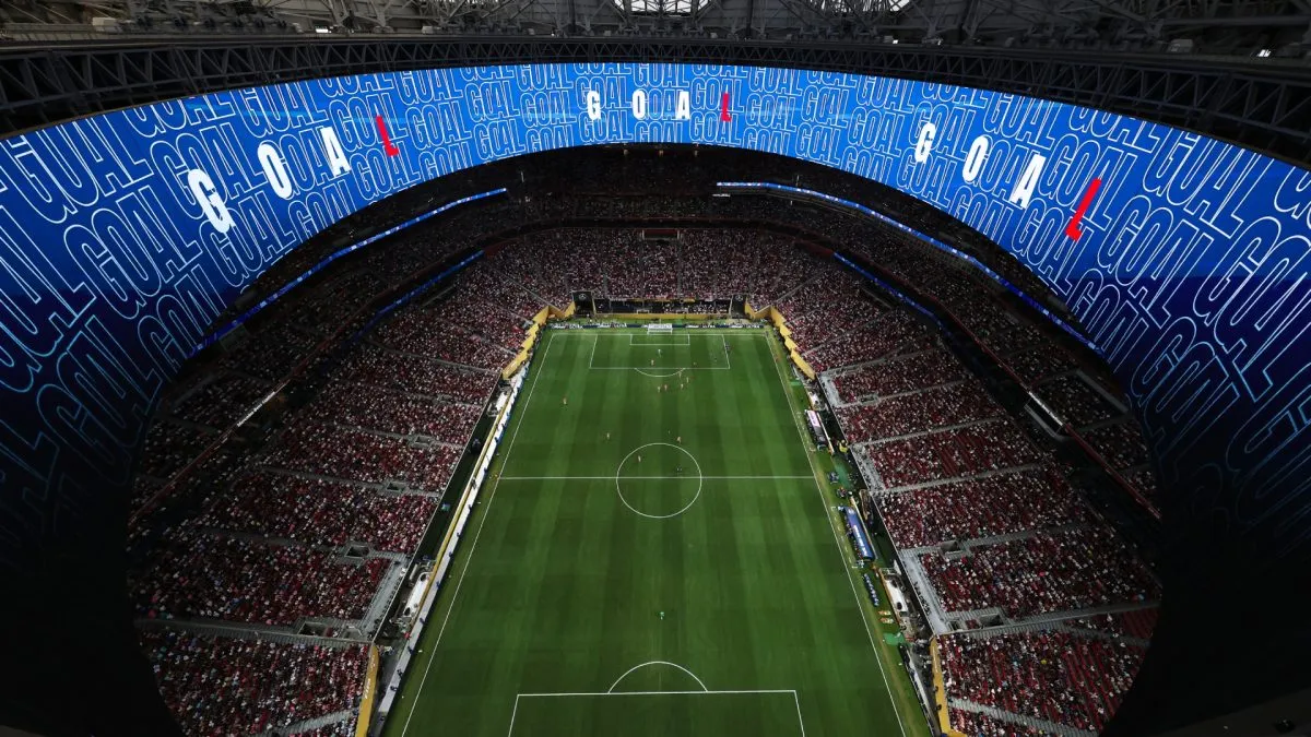 General view inside the stadium during the FIFA Club World Cup 2025 round of 16 match between Paris Saint-Germain and Inter Miami CF at Mercedes-Benz Stadium on June 29, 2025 in Atlanta, Georgia.